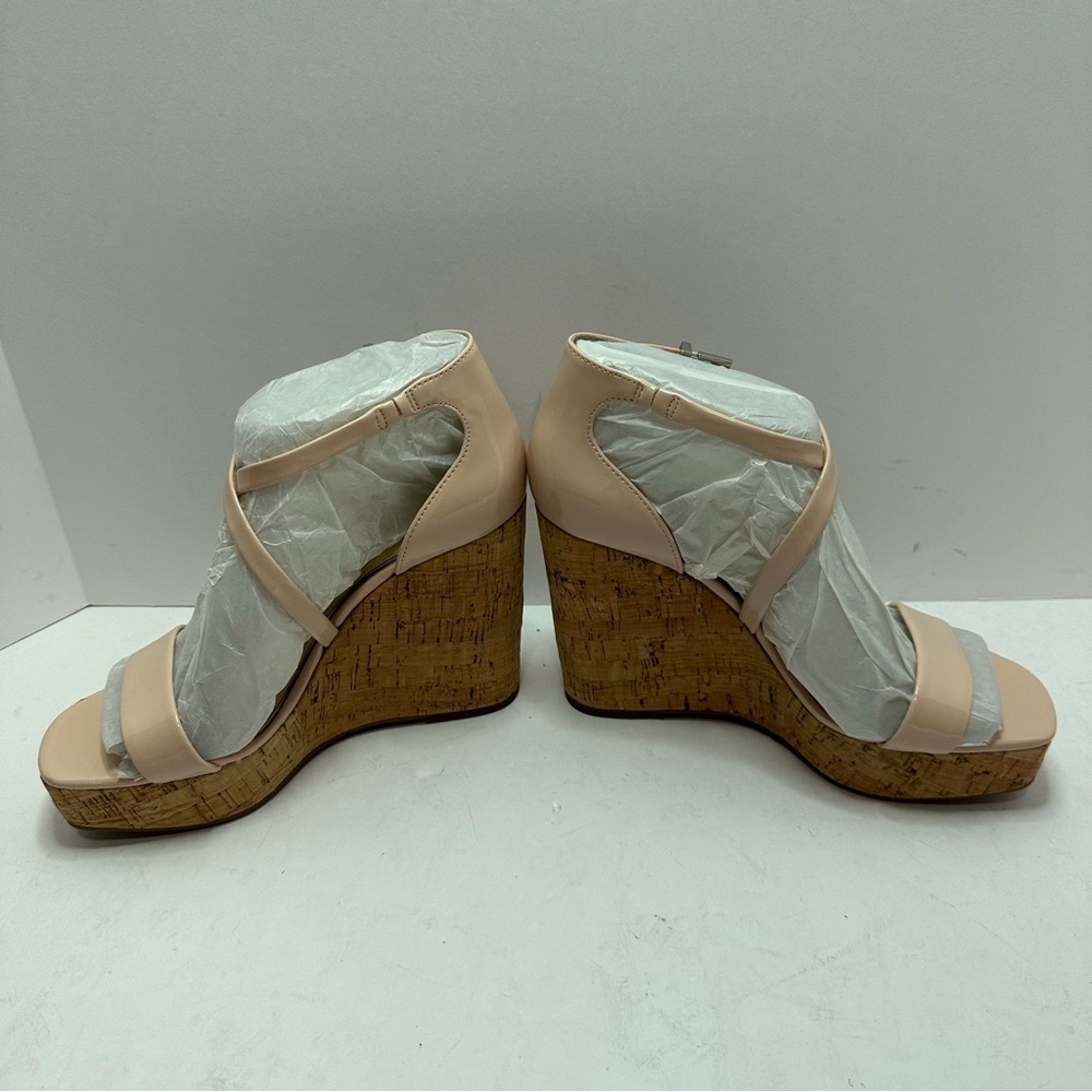 Jessica Simpson Women’s Ballerina Pink 4 Inch Round Toed Criss Cross Wedges